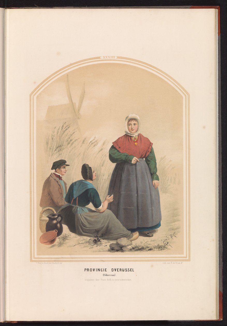Traje tradicional de Oldenzaal en Overijssel, 1857 Provincia de Overijssel. Oldenzaal / XXXIII (título sobre objeto) de Ruurt de Vries