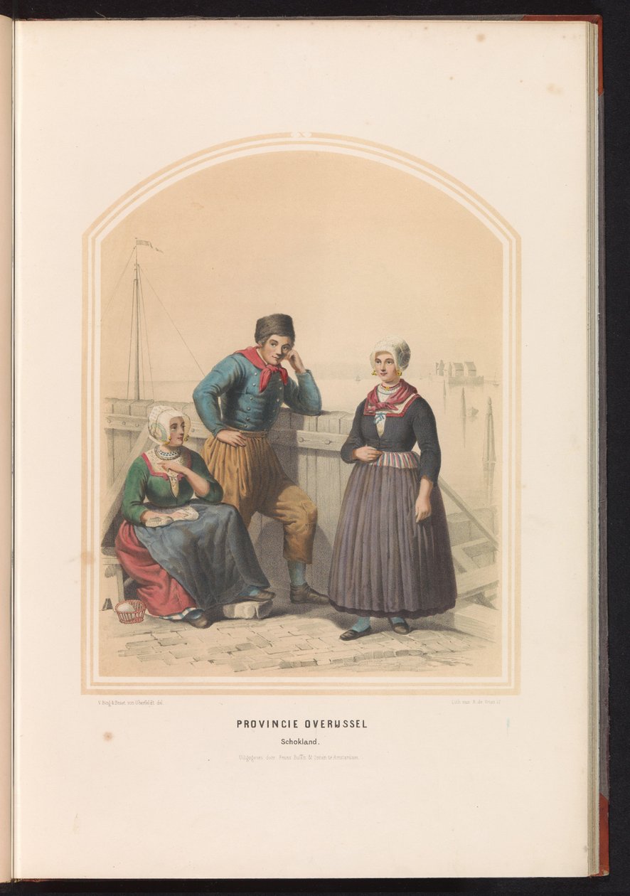 Traje tradicional de Schokland en la provincia de Overijssel, 1857 Provincia de Overijssel Schokland / X (título sobre objeto) de Ruurt de Vries
