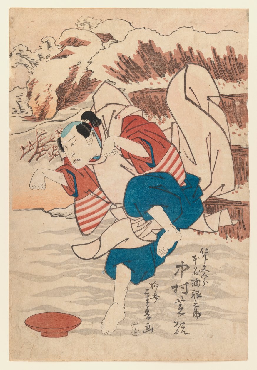 El actor Nakamura Shikan en un papel de kabuki, 1830 de Ryusai Shigeharu