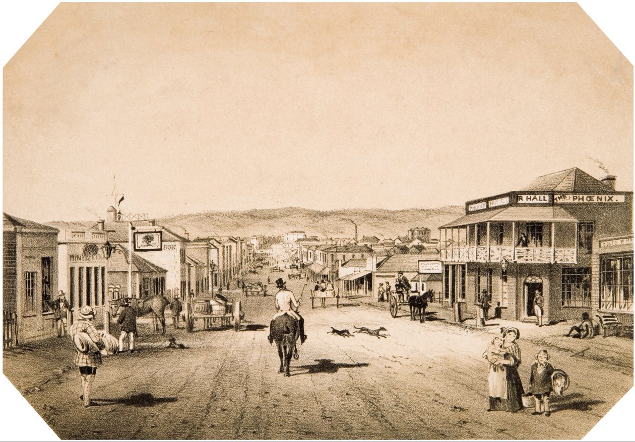 Vistas en Adelaida No. 2. Calle Hindley mirando al este de S. T. Gill