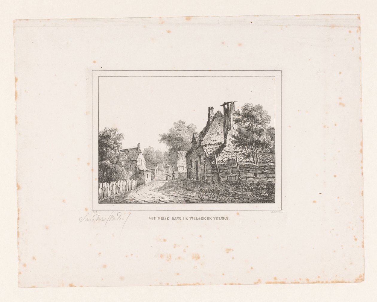 Ver en el pueblo de Velsen Vue prise dans le village de Velsen (título sobre objeto) de S.F. Sanders