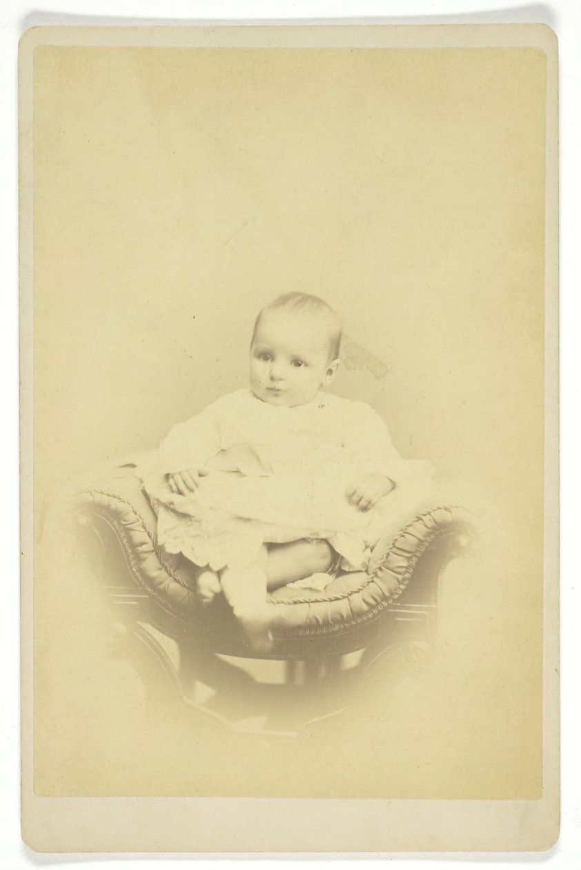 Retrato sin título de un infante sentado, 1850-1899 de S. A. Thomas