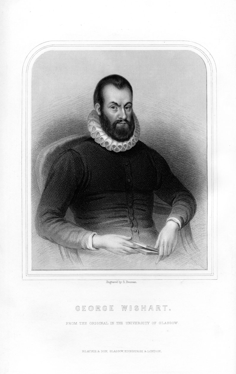 George Wishart, reformador religioso escocés y mártir protestante, 1870 de S. Freeman