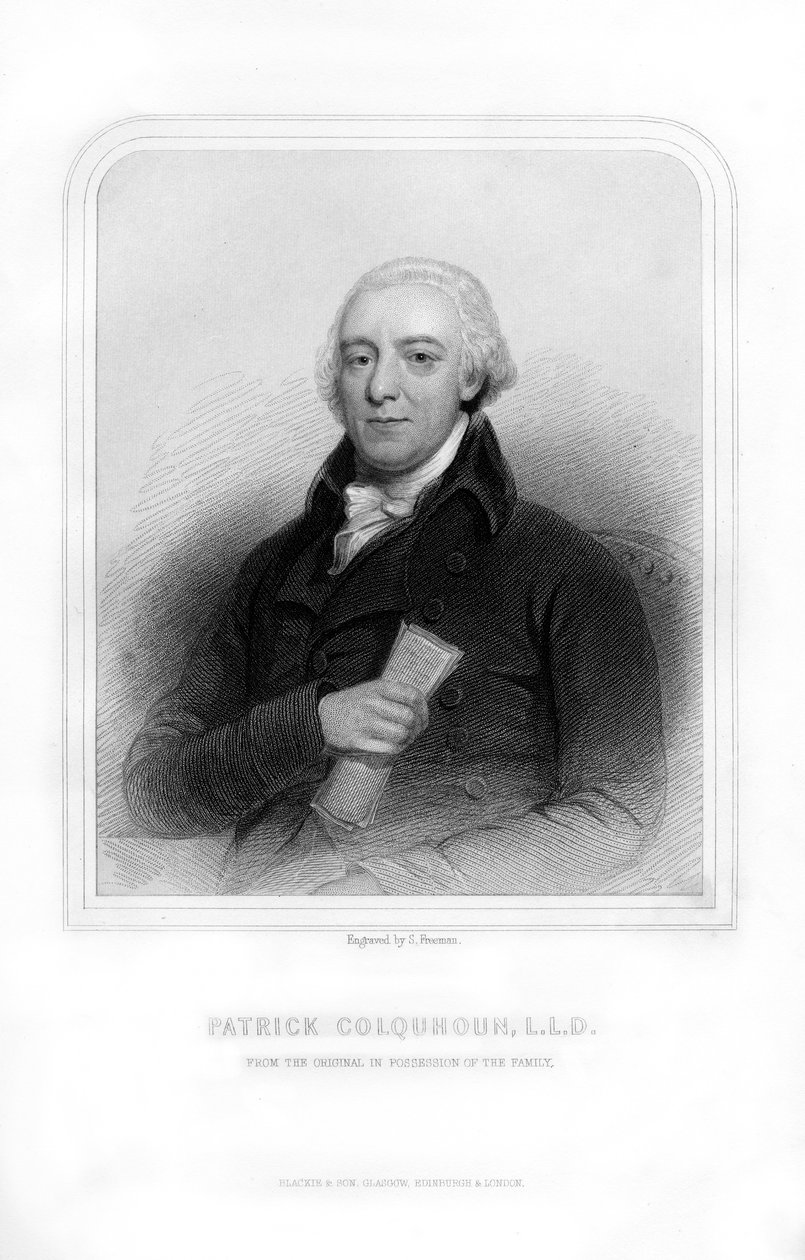 Patrick Colquhoun, magistrado de policía y escritor estadístico escocés, 1870 de S. Freeman