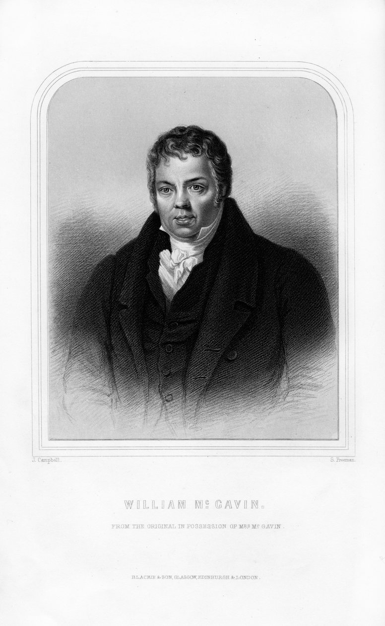 William McGavin, polemista escocés, 1870 de S. Freeman