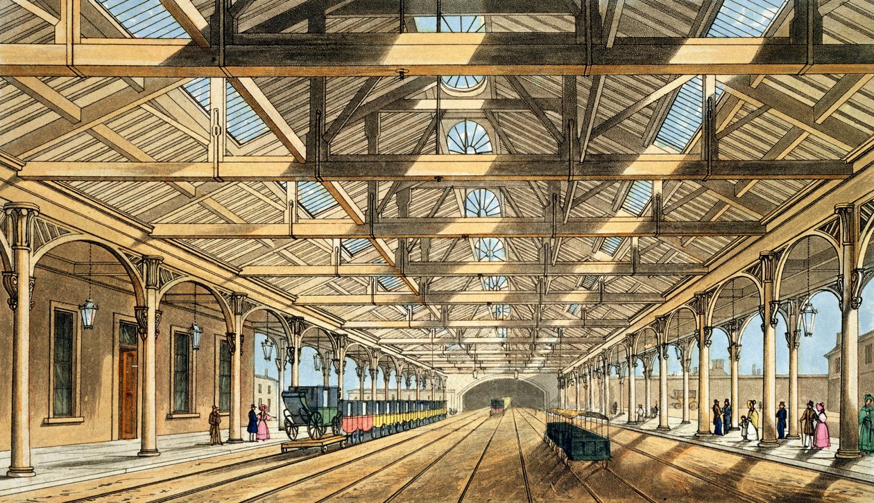 Nueva estación, Lime Street, entrada al túnel y oficinas de boletos, de 