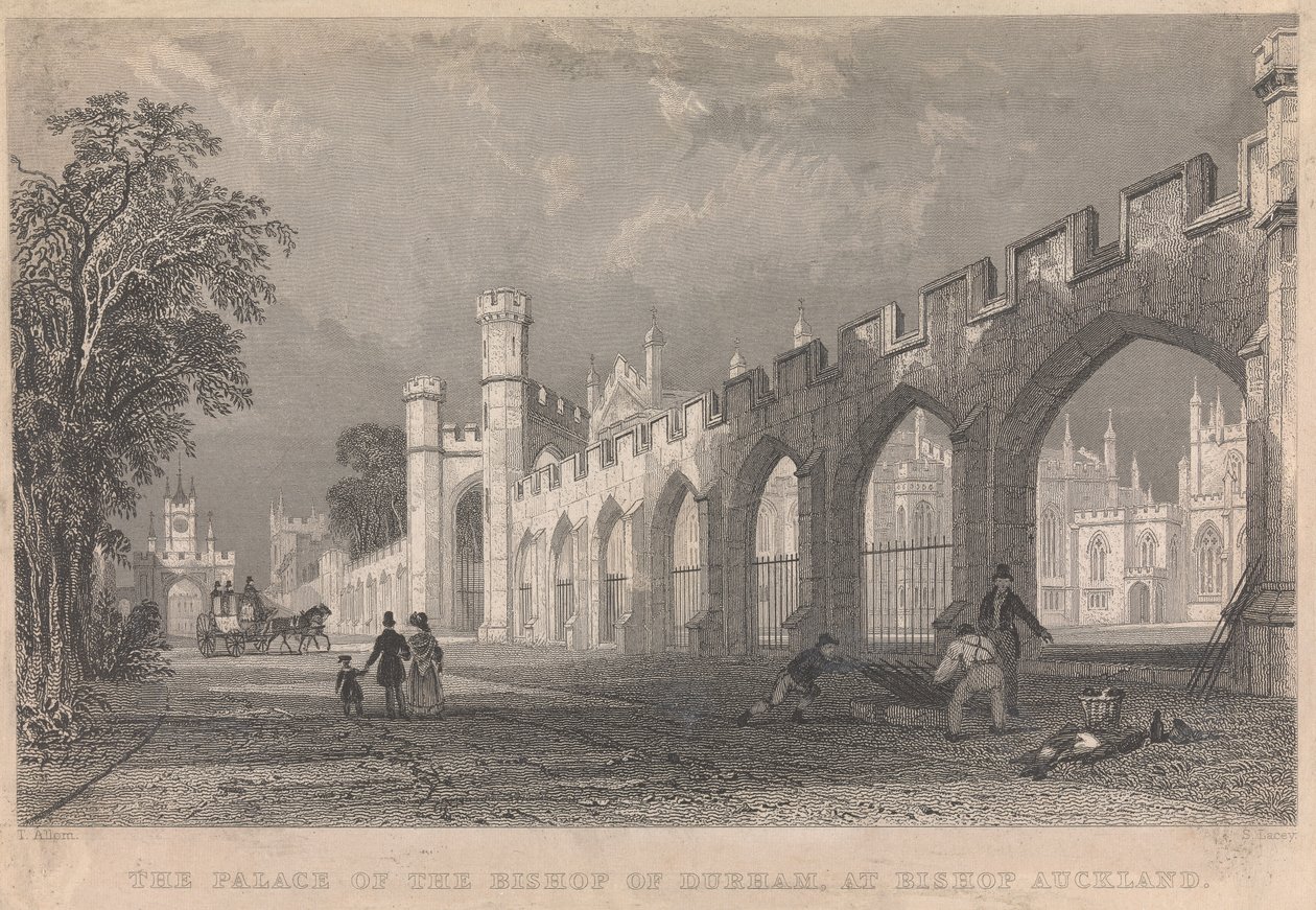 El Palacio del Obispo de Durham, en Bishop Auckland; página 96 (Volumen Uno) de S. Lacey