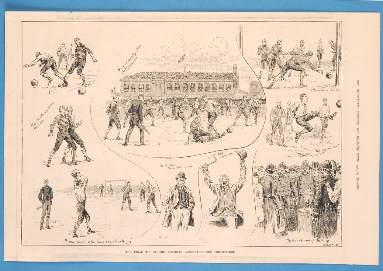 The Final Tie of the Football Association Cup Competition, de "The Illustrated Sporting and Dramatic News", 6 de abril de 1889 (litografía). de S. T. Dadd
