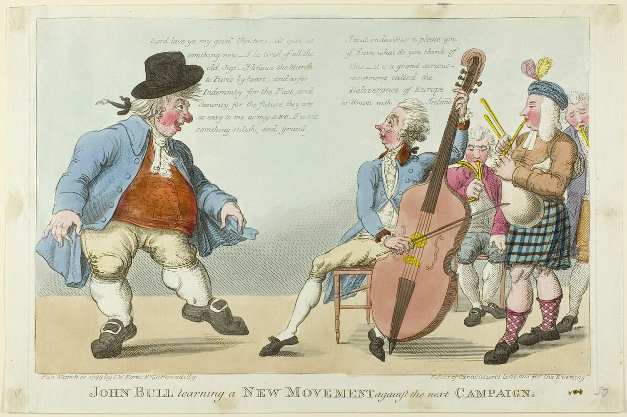John Bull aprendiendo un nuevo movimiento de S. W. Fores