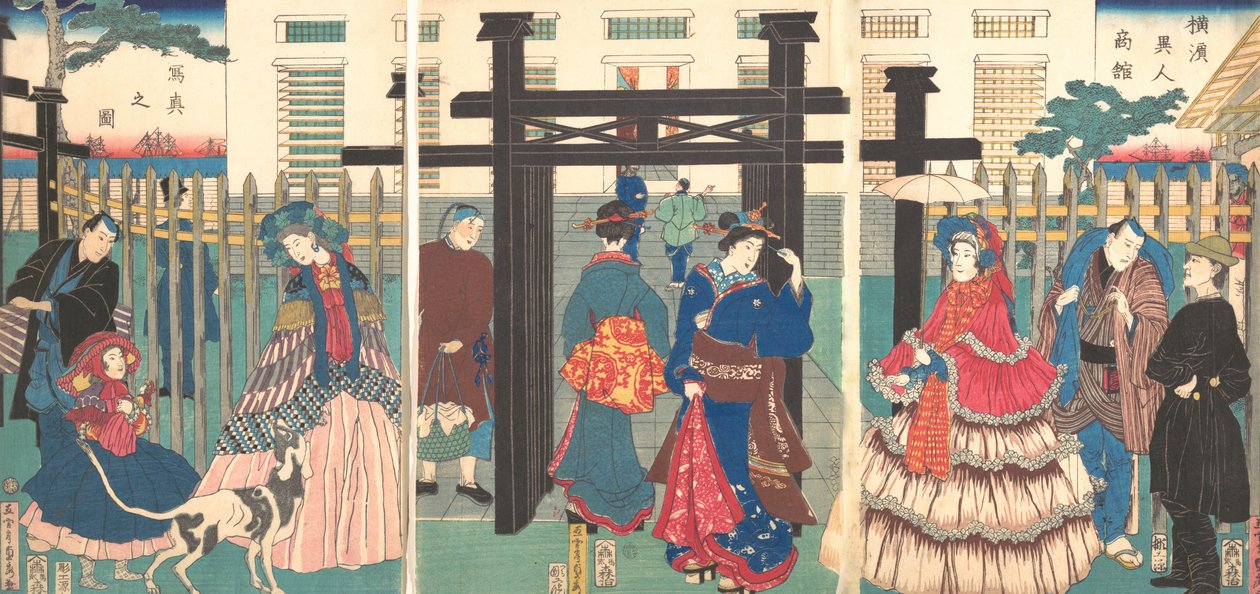 Establecimiento comercial extranjero en Yokohama de Sadahide Utagawa