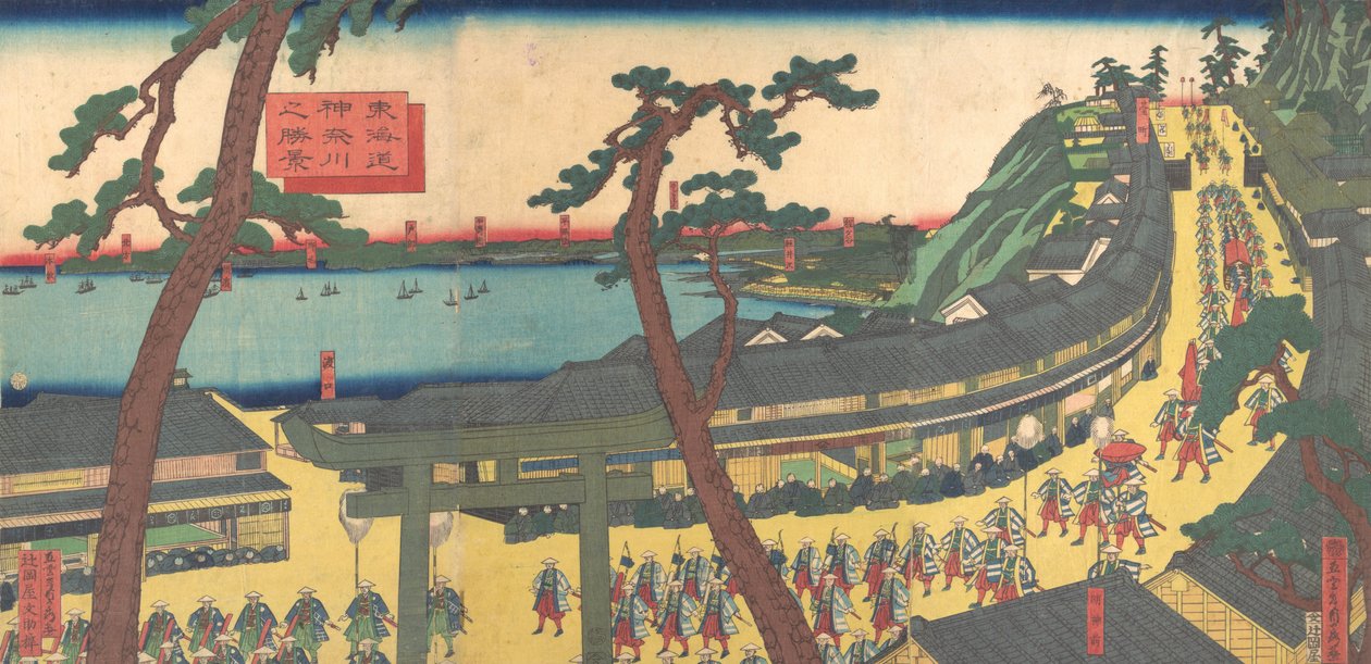 Vista de Kanagawa en el camino Tokaido de Sadahide Utagawa