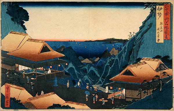 Provincia de Ise: Puestos de té en el paso del Monte Asama, de la serie 