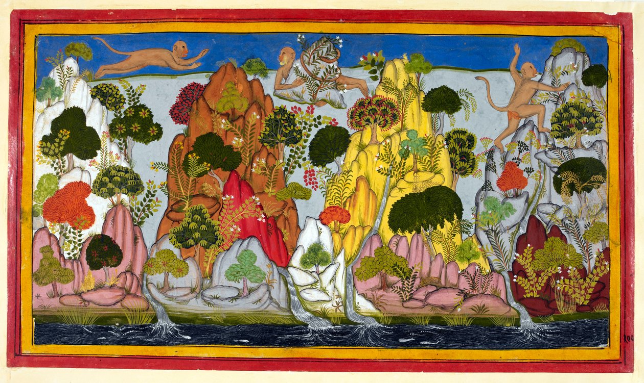 Hanuman vuela al Himalaya en busca de hierbas sagradas de Sahibdin