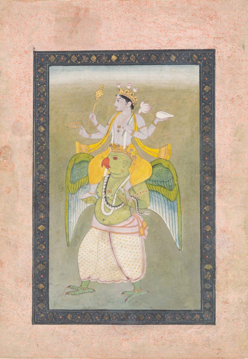 Vishnu en Garuda, ca. 1810-20 de Sajnu