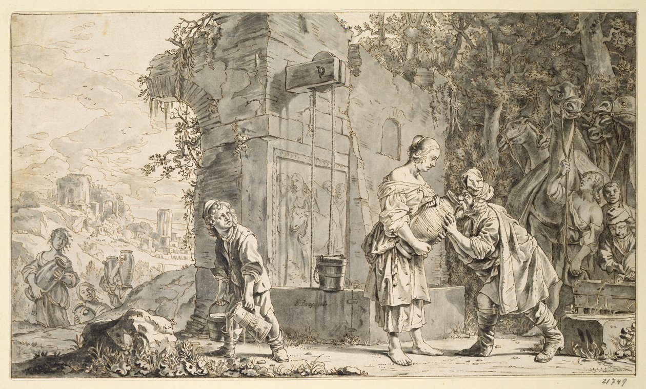 Rebeca y Eliezer, 1660 de Salomon de Bray