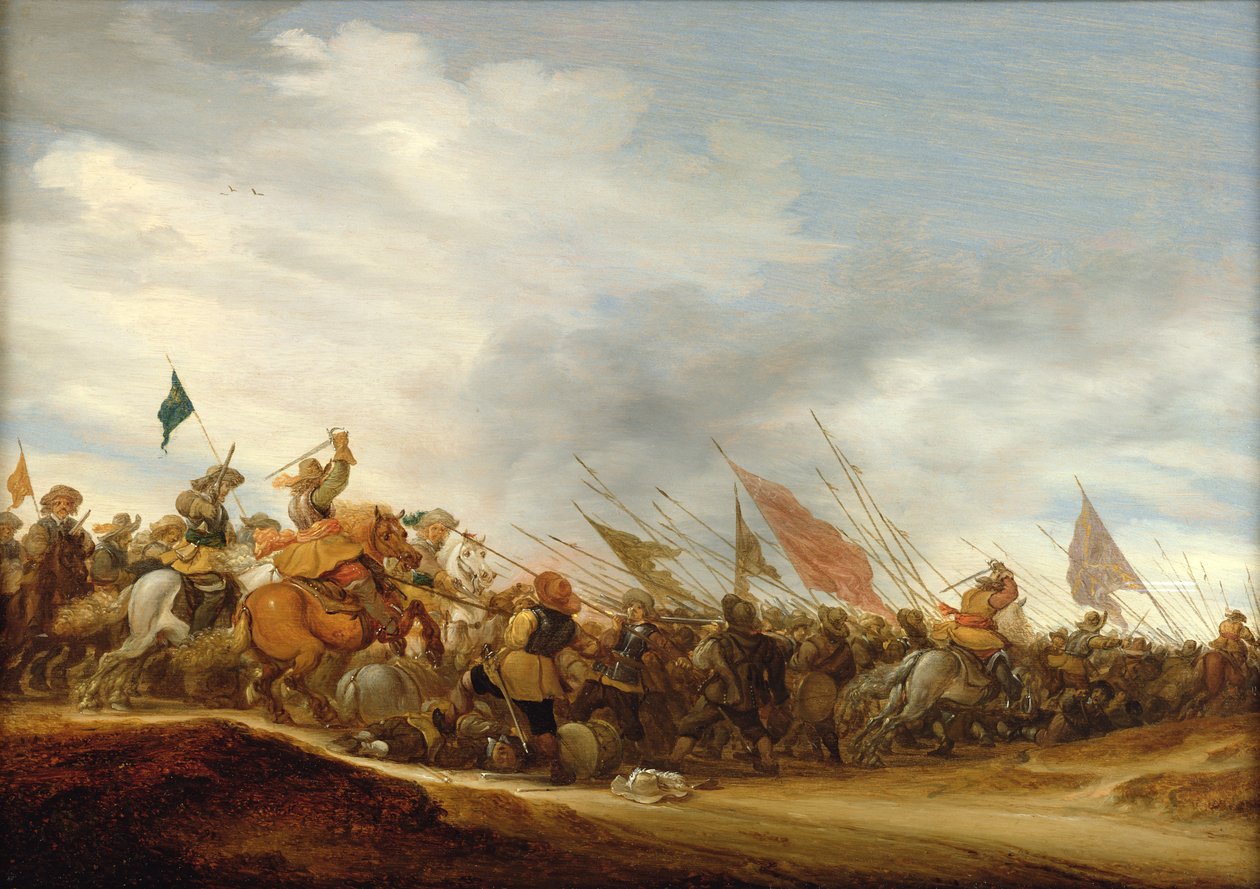 Una escena de batalla, 1653 de Salomon van Ruisdael or Ruysdael
