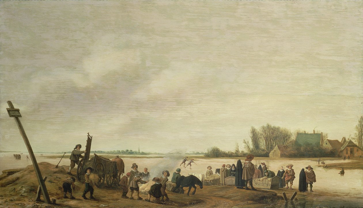 Paisaje Invernal con un Río, 1627 de Salomon van Ruisdael or Ruysdael