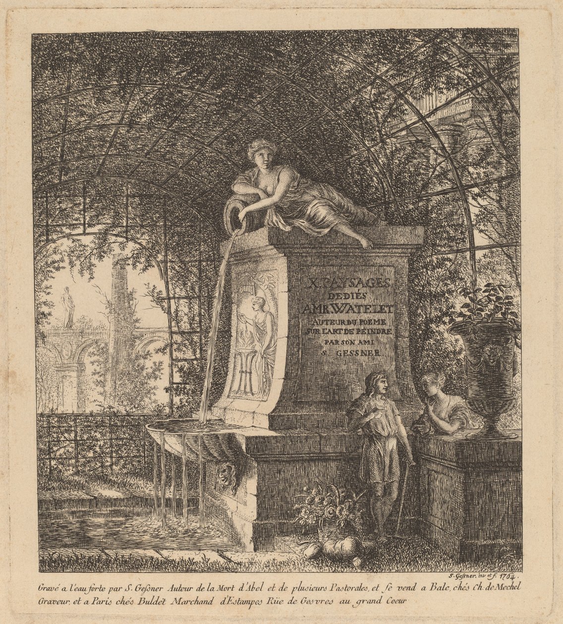 Fuente en una casa de verano de Salomon Gessner