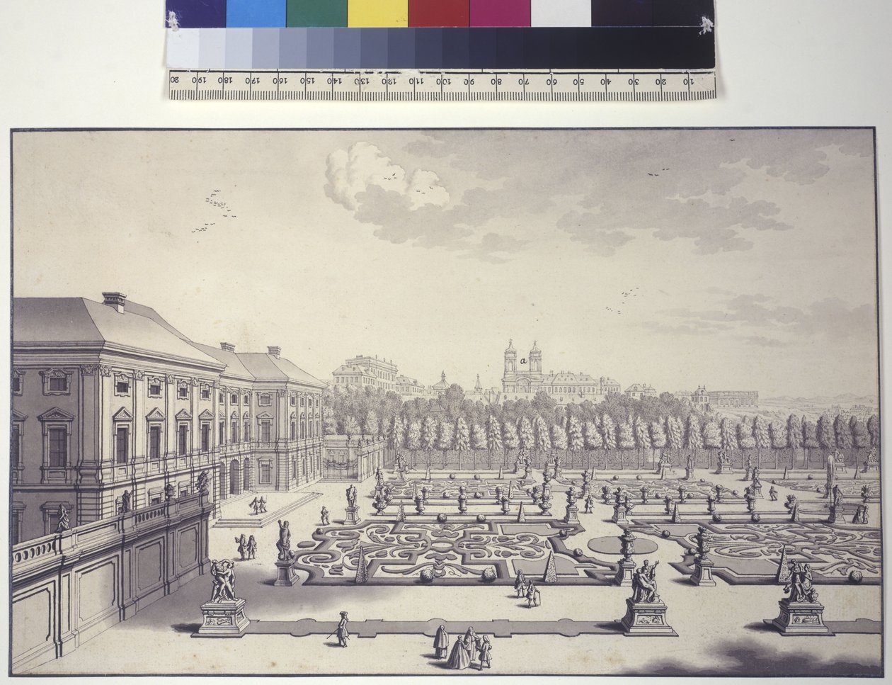 Página completa: Palacio de Liechtenstein, vista de los jardines hacia el sur de Salomon Kleiner