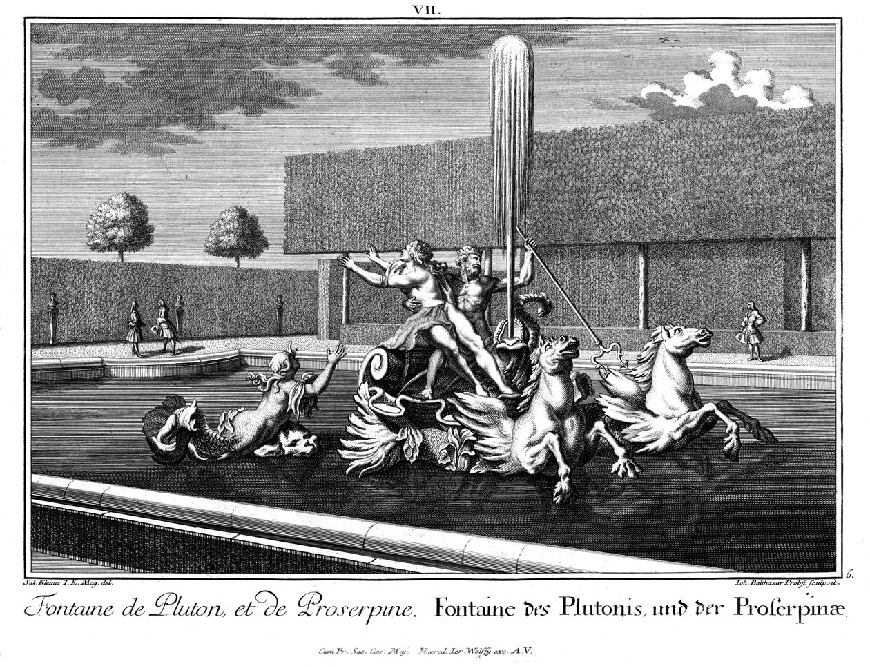 Prospecto de las fuentes de Plutón y Proserpina de Salomon Kleiner