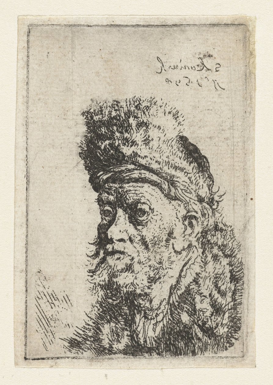 Busto de hombre con gorro de piel Busto de hombre con turbante de Salomon Koninck