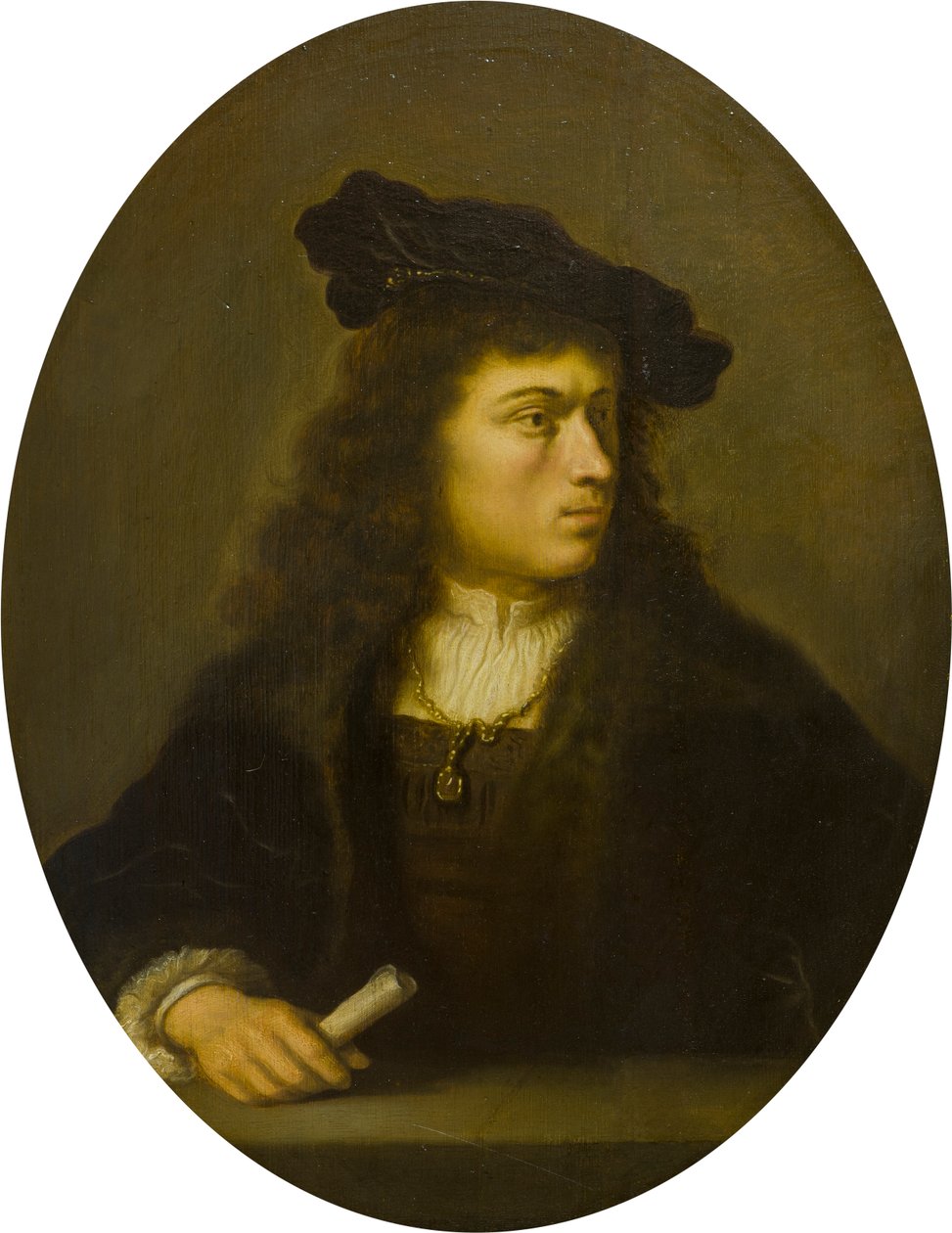 Retrato de un hombre desconocido, c.1629-56 (óleo sobre tabla) de Salomon Koninck
