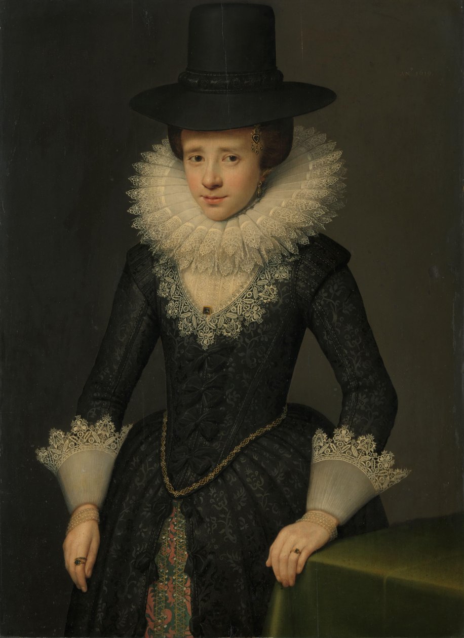 Retrato de Anna Boudaen Courten (1599-1622) de Salomon Mesdach (attributed to)