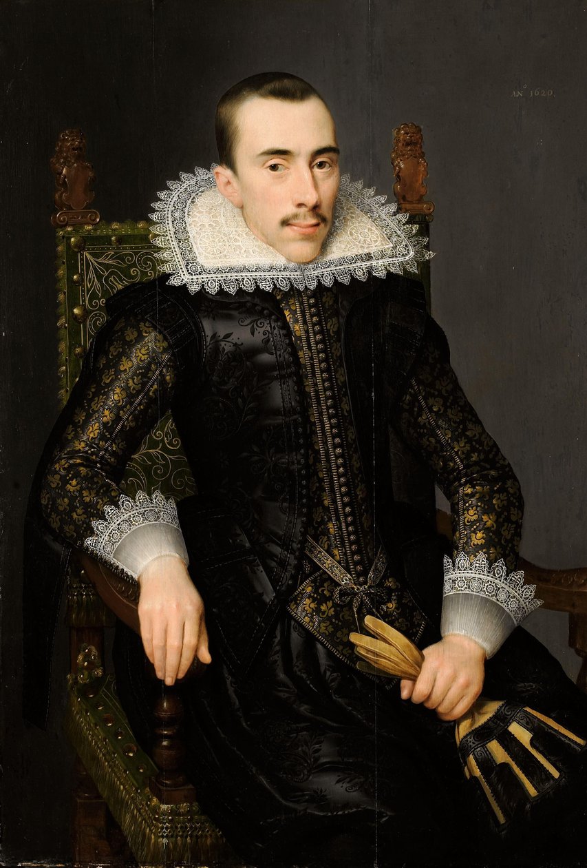 Retrato de hombre, posiblemente Walterus Fourmenois (1596-1653) de Salomon Mesdach (attributed to)
