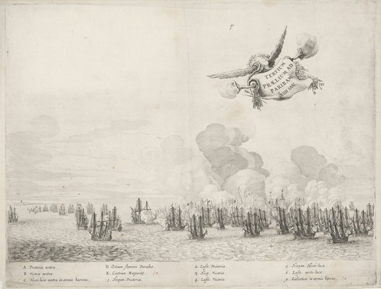 Tercera batalla con la flota portuguesa en Paraiba, 1640 de Salomon Savery