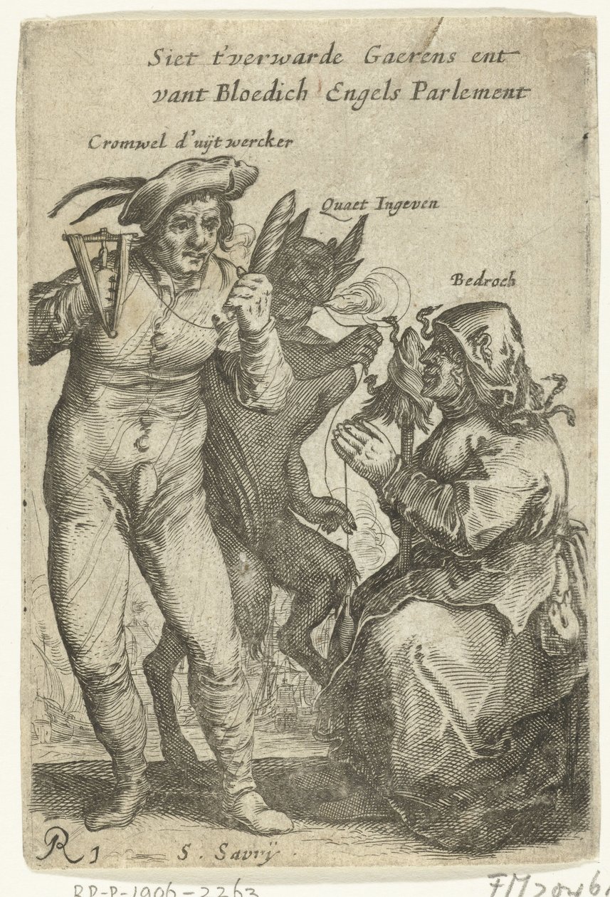 Caricatura sobre Cromwell, c. 1652-1654
Siet t