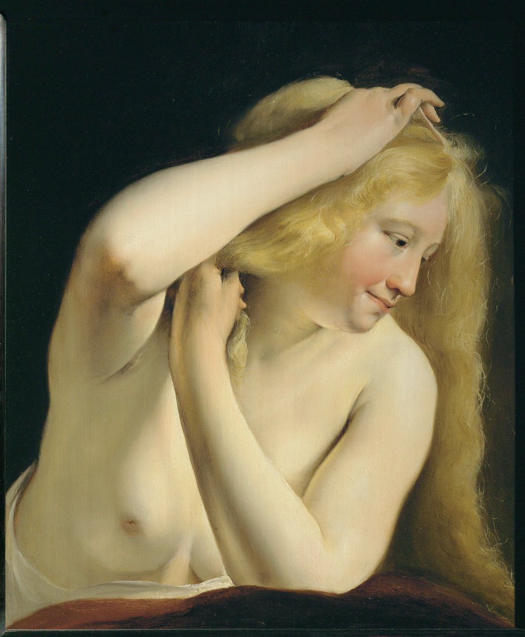 Mujer joven peinándose ... de Salomon de Bray