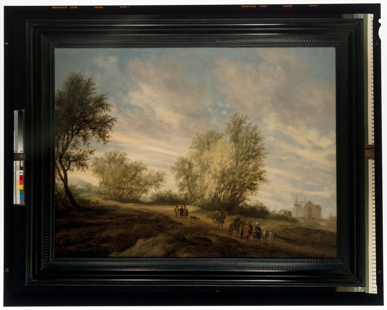 Un paisaje boscoso y José rescatado del pozo de Salomon van Ruisdael or Ruysdael