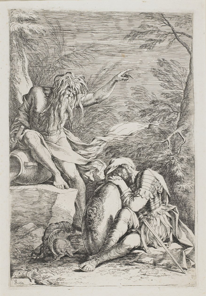 El sueño de Eneas, c. 1663-1664 de Salvator Rosa
