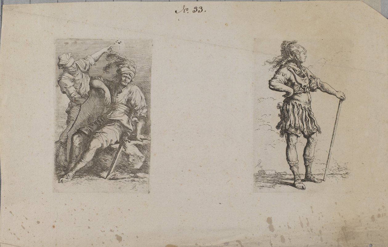 (Serie de figuras) Dos hombres de Salvator Rosa