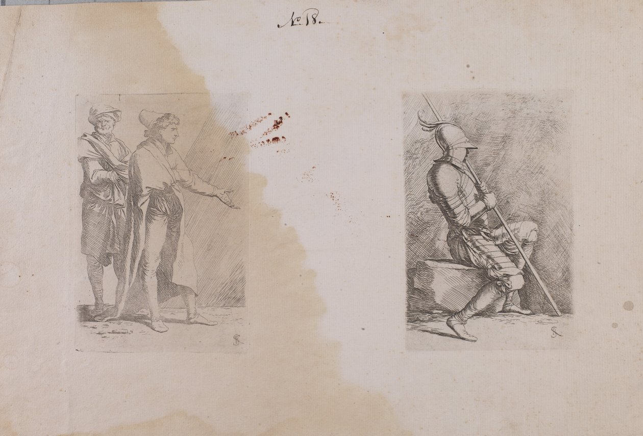 (Serie de figuras) Dos hombres de Salvator Rosa