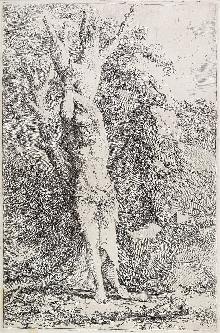 Albert, (sufriendo una penitencia autoimpuesta) de Salvator Rosa