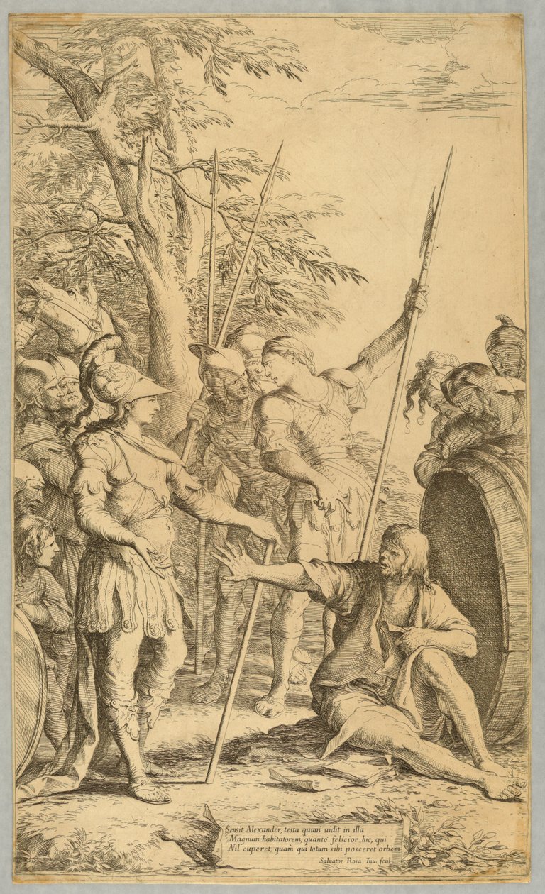 Alejandro visitando a Diógenes de Salvator Rosa