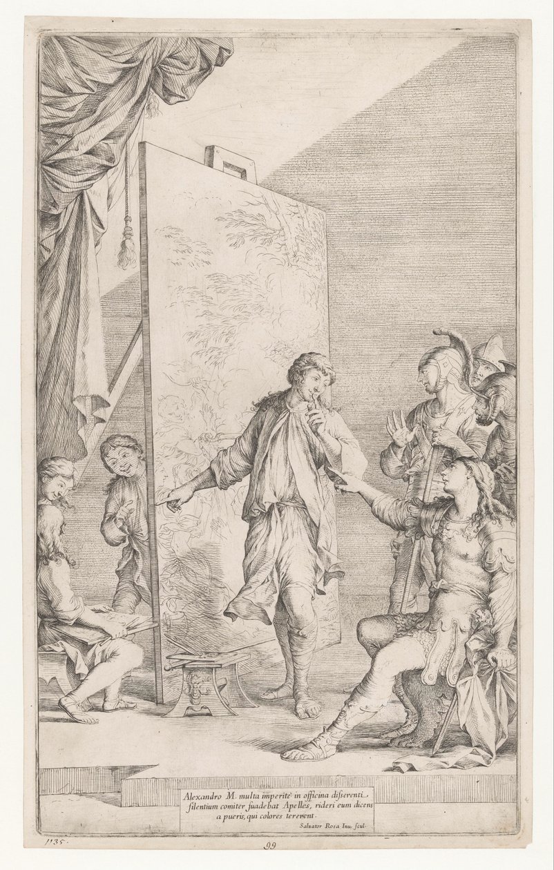 Alejandro Magno en el estudio de Apeles de Salvator Rosa