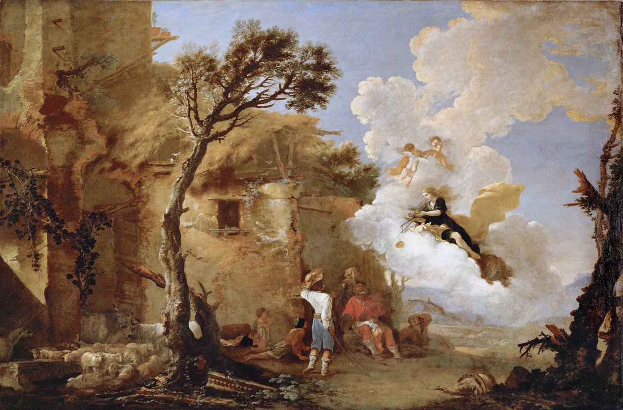 Astrea, diosa de la agricultura y la fertilidad (pintura sobre lienzo) de Salvator Rosa