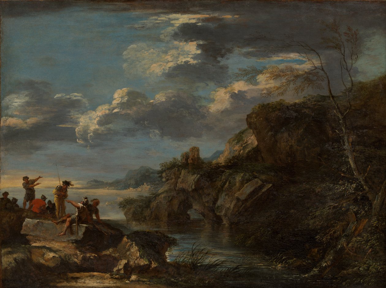 Bandidos en una costa rocosa, 1655-60 de Salvator Rosa