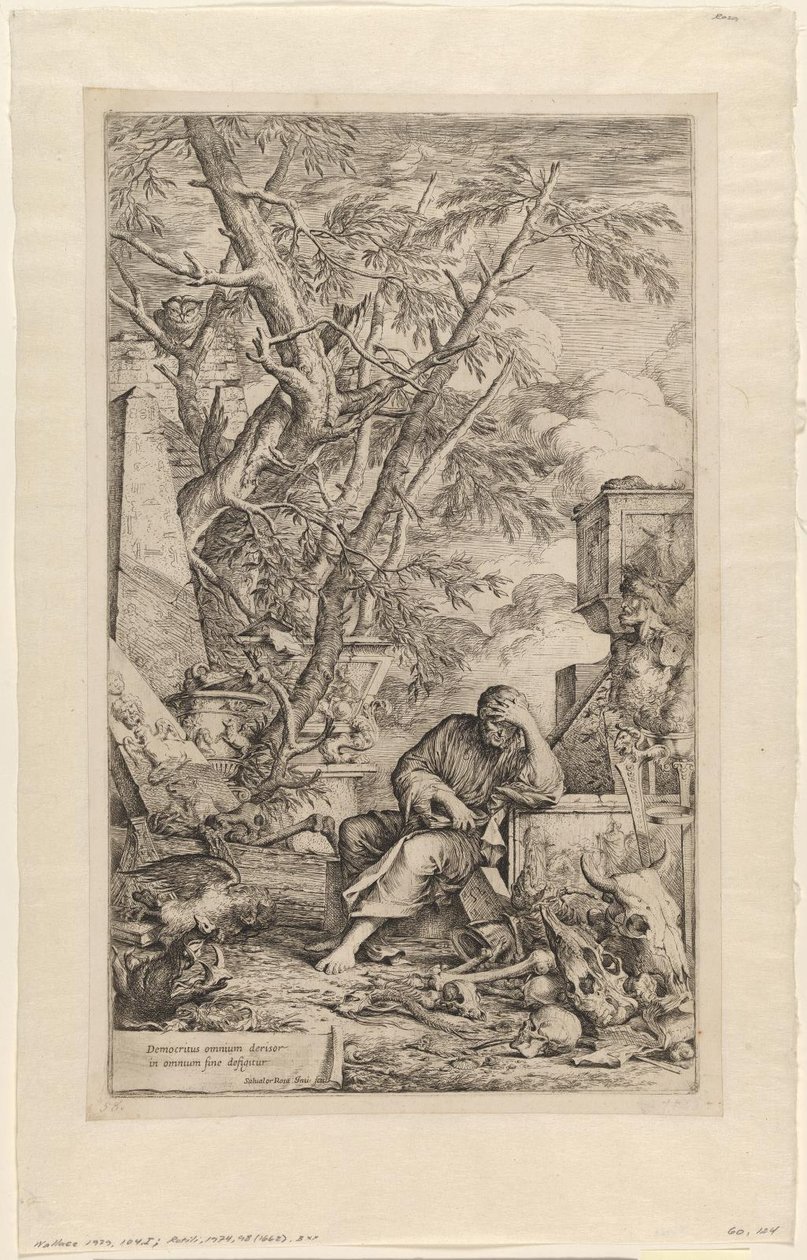 Demócrito en meditación de Salvator Rosa