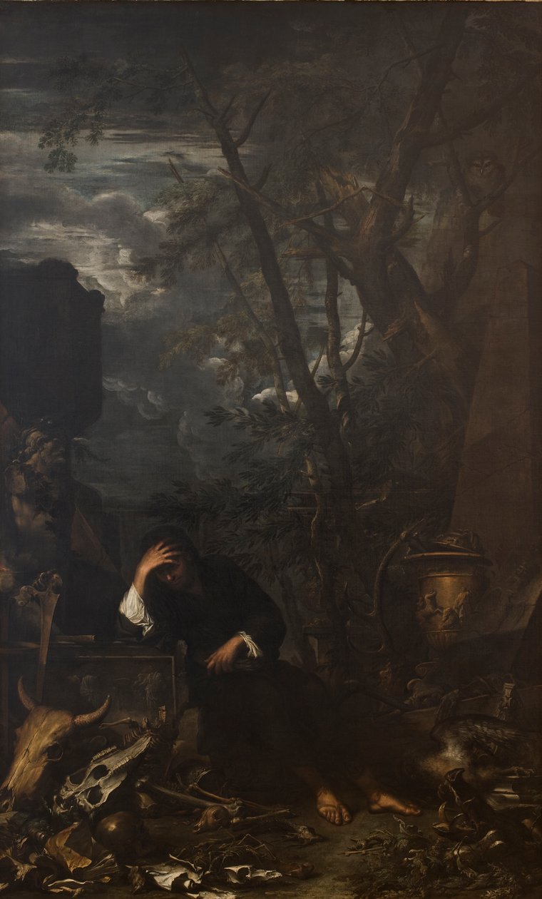 Demócrito en meditación de Salvator Rosa