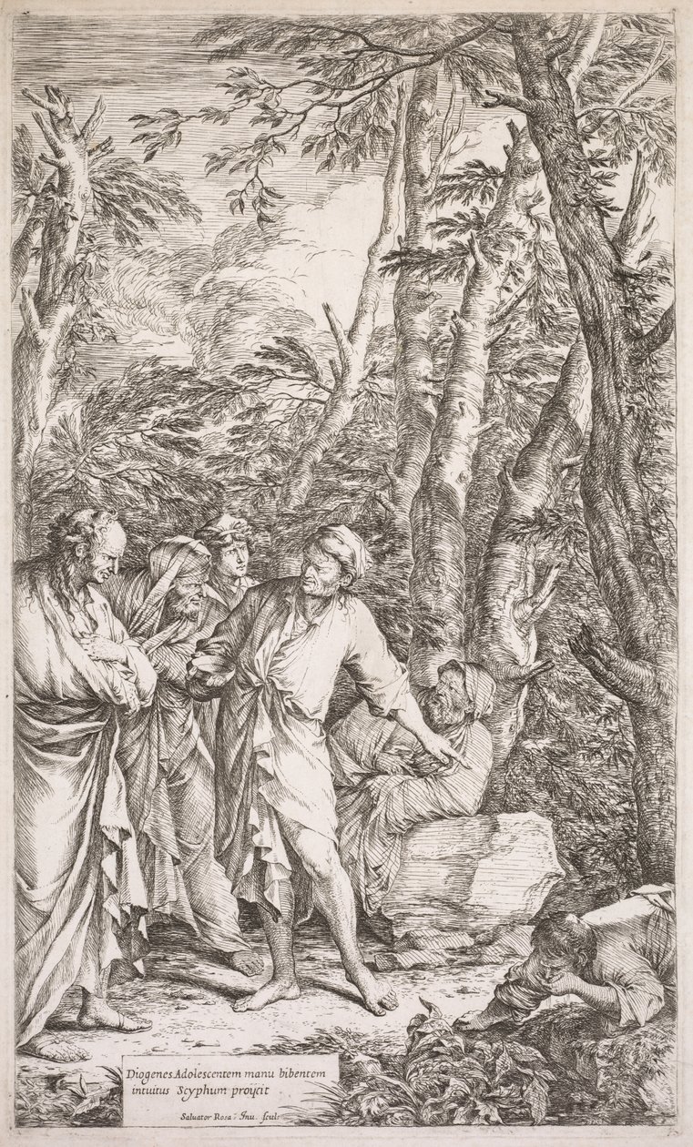 Diogenes and His Cup de Salvator Rosa