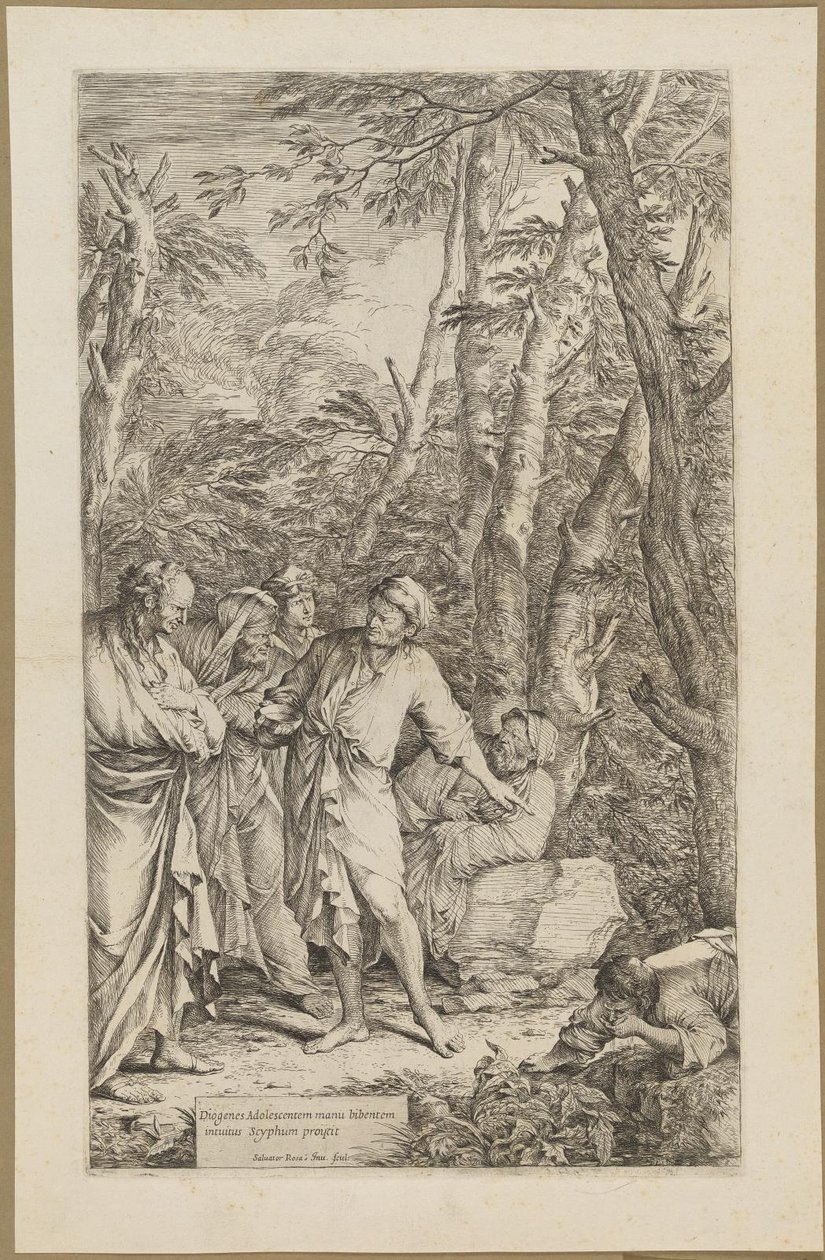 Diógenes desechando su cuenco de Salvator Rosa