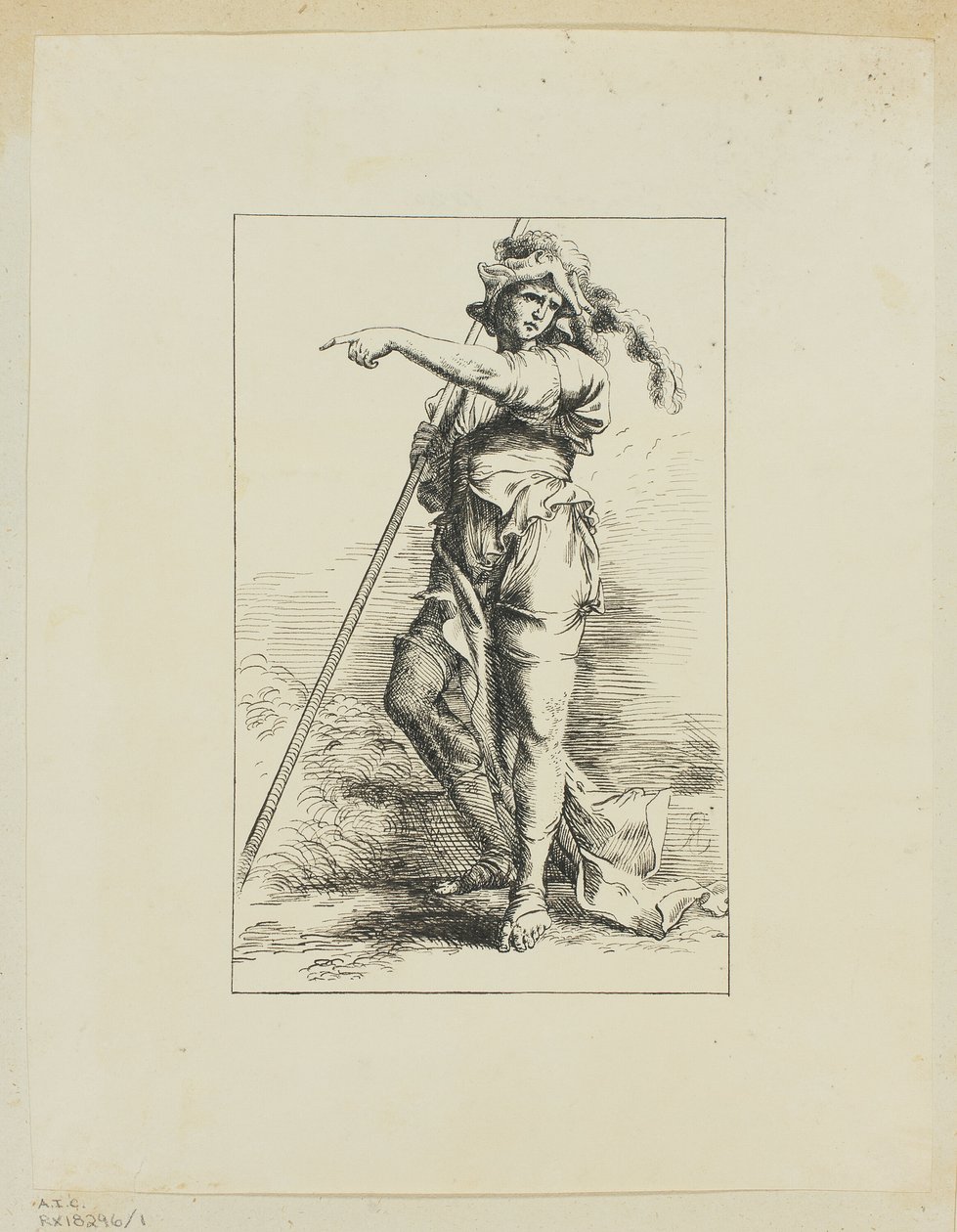 Figura con bastón señalando de Salvator Rosa