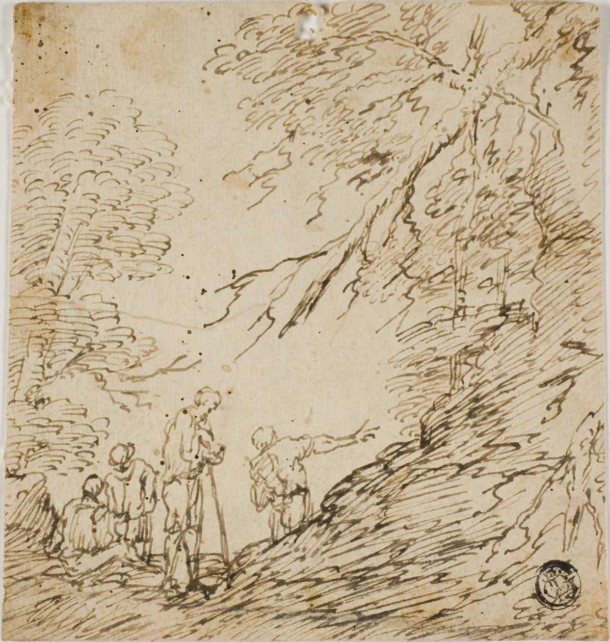 Cuatro hombres en el bosque de Salvator Rosa