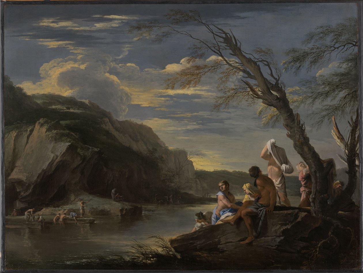Paisaje con bañistas de Salvator Rosa