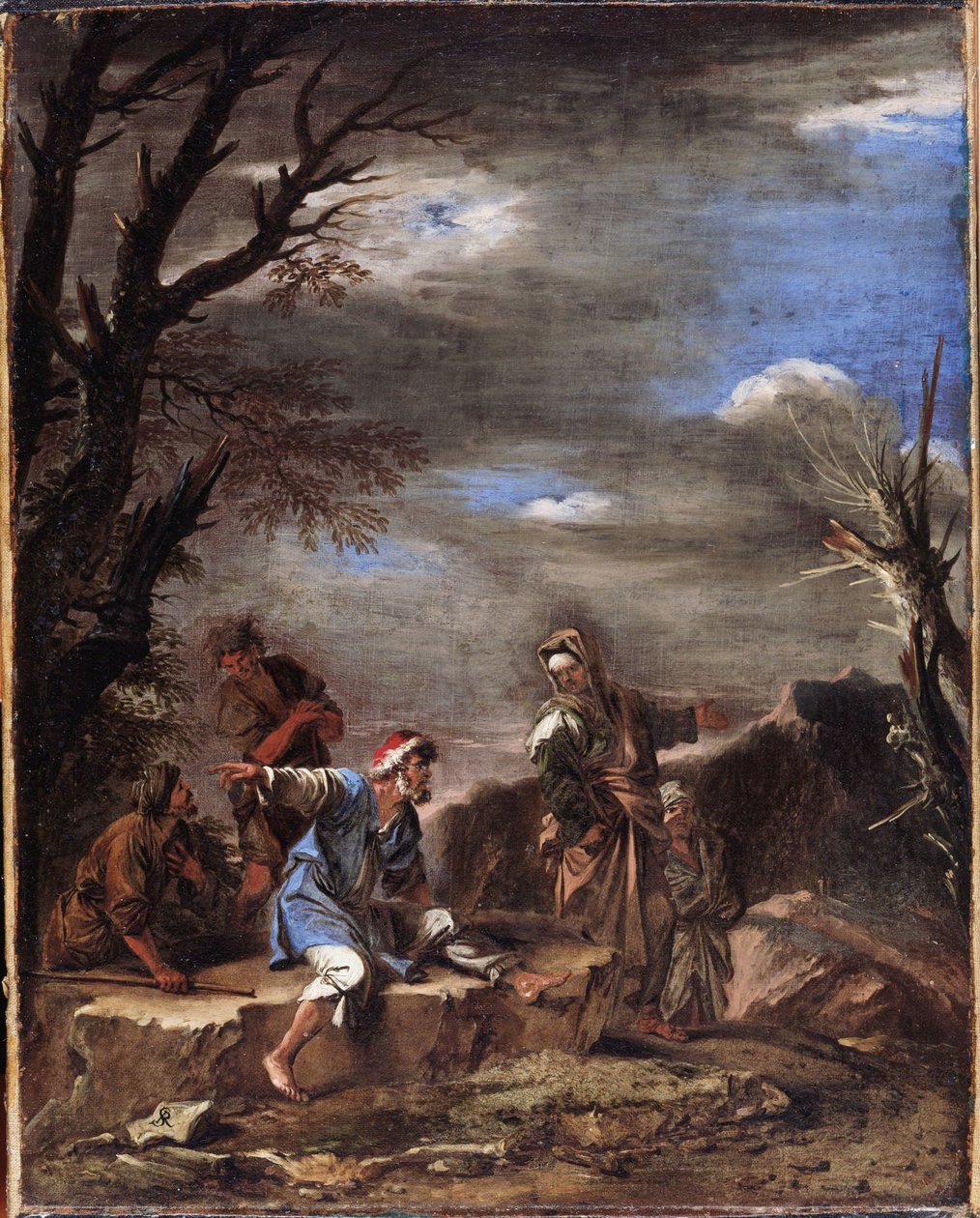 Paisaje con figuras de Salvator Rosa