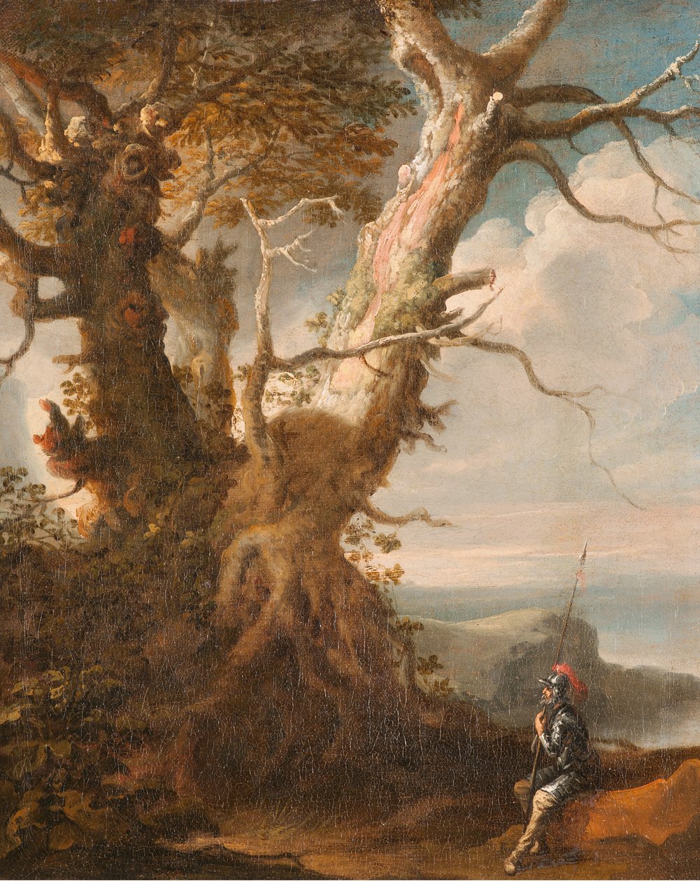 Paisaje con alabardero de Salvator Rosa
