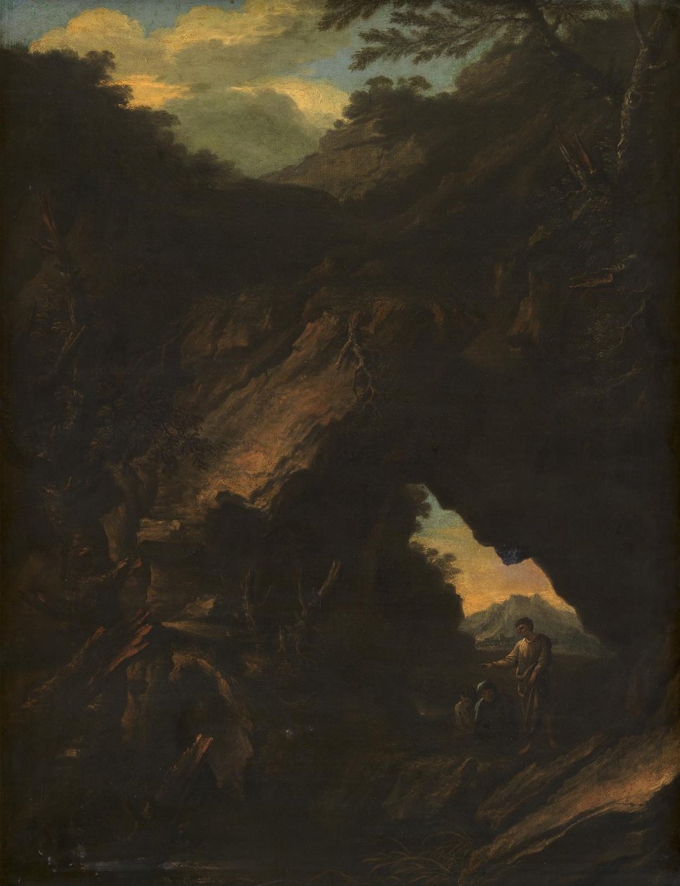 Paisaje con un "Arco Naturale" de Salvator Rosa